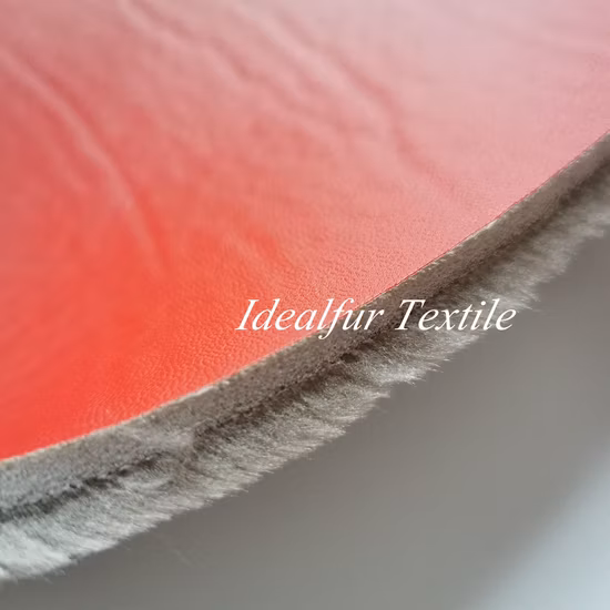 Tissu fausse fourrure à poils courts avec éponge et cuir pour tapis ou coussin